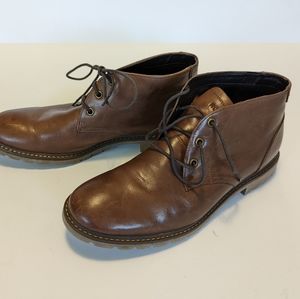 Rockport Brown Leather Chukka Boots Mens Casual Comfort Lug Sole Comfort Classic